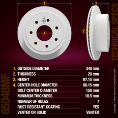 Metrix Premium Rear Disc Brake Rotor 85048MF aftermarket car parts