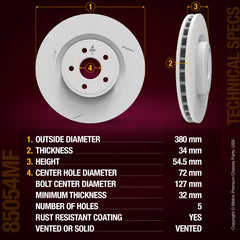 Metrix Premium Chassis Parts Front Disc Brake Rotor 85054MF aftermarket car parts