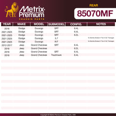 Metrix Premium Rear Disc Brake Rotor 85070MF OEM fit spare parts