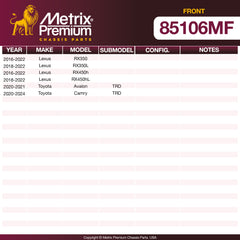Metrix Premium Front Disc Brake Rotor 85106MF OEM fit spare parts