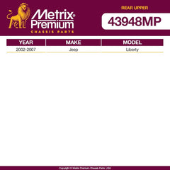 Metrix Premium Rear Upper Control Arm Bushing Kit 43948MP fitment