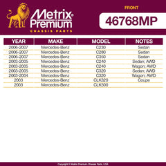 Metrix Premium Front Control Arm Bushing Kit 46768MP fitment