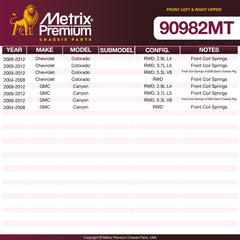 Metrix Premium Chassis Parts Front Left & Right Upper Control Arm and Ball Joint Assembly Kit 90982MT OEM fit auto parts