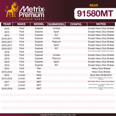 Metrix Premium Chassis Parts Rear Brake Kit 91580MT OEM fit auto parts