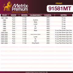 Metrix Premium Chassis Parts Front Brake Kit 91581MT OEM fit auto parts