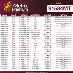 Metrix Premium Chassis Parts Rear Brake Kit 91584MT aftermarket car parts