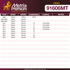 Metrix Premium Chassis Parts Front Brake Kit 91606MT OEM fit auto parts