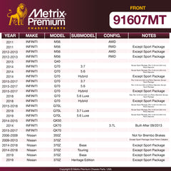 Metrix Premium Chassis Parts Front Brake Kit 91607MT aftermarket car parts