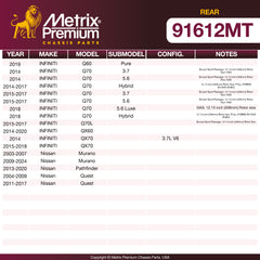 Metrix Premium Chassis Parts Rear Brake Kit 91612MT aftermarket car parts