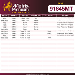 Metrix Premium Chassis Parts Rear Brake Kit 91645MT aftermarket car parts