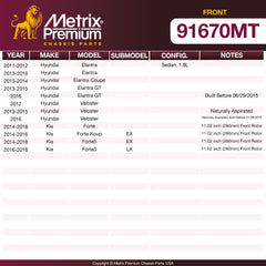 Metrix Premium Chassis Parts Front Brake Kit 91670MT OEM fit auto parts