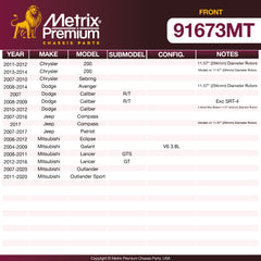 Metrix Premium Chassis Parts Front Brake Kit 91673MT OEM fit auto parts