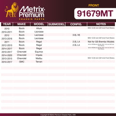 Metrix Premium Chassis Parts Front Brake Kit 91679MT OEM fit auto parts