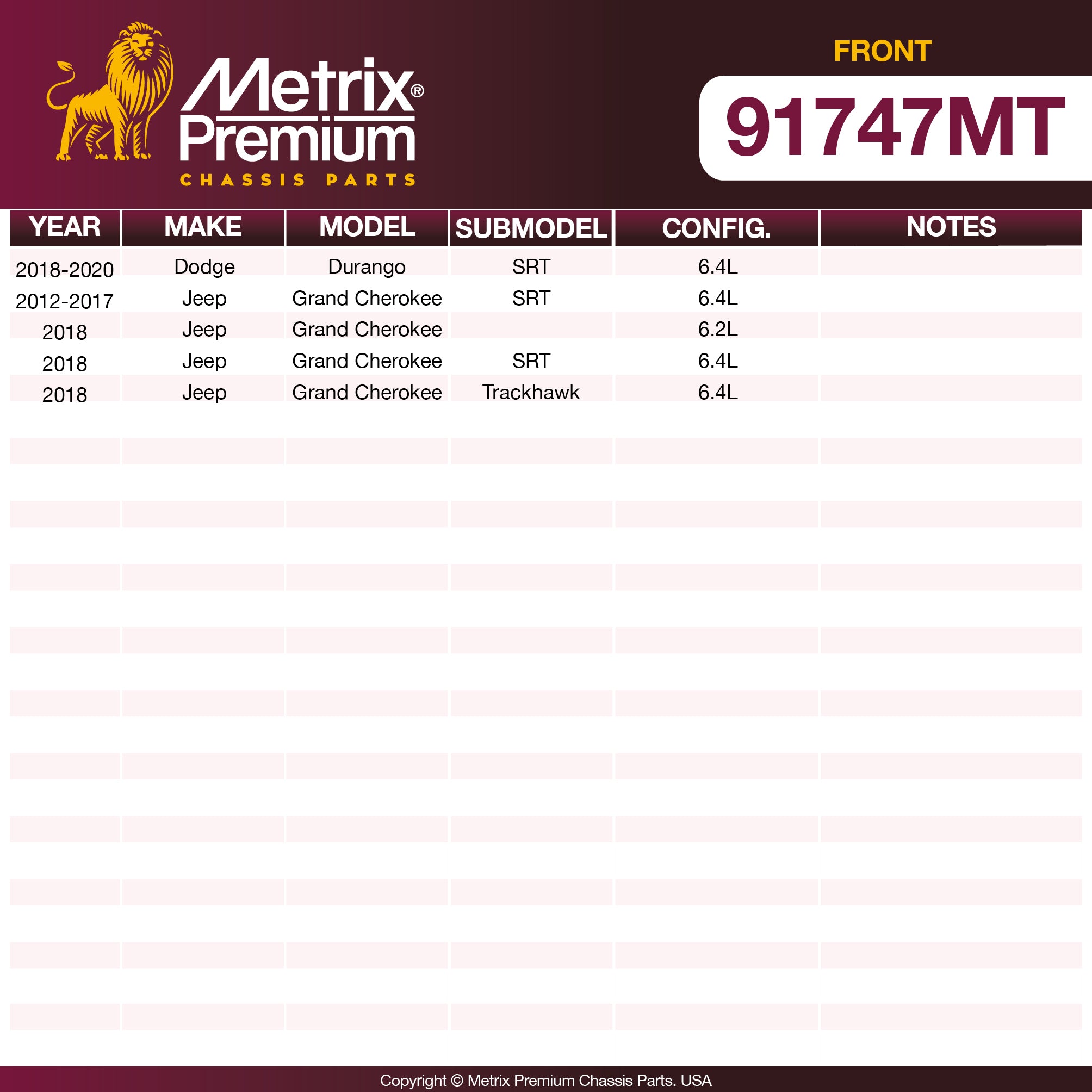 Metrix Premium Chassis Parts <p><strong>WHAT'S IN THE KIT:</strong></p>
<ul>
  <li>2x Front Disc Brake Rotor 78960FZN</li>
</ul> suspension steering brake parts