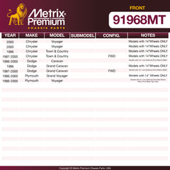 Metrix Premium Chassis Parts Front Disc Brake Rotor Kit 91968MT aftermarket car parts