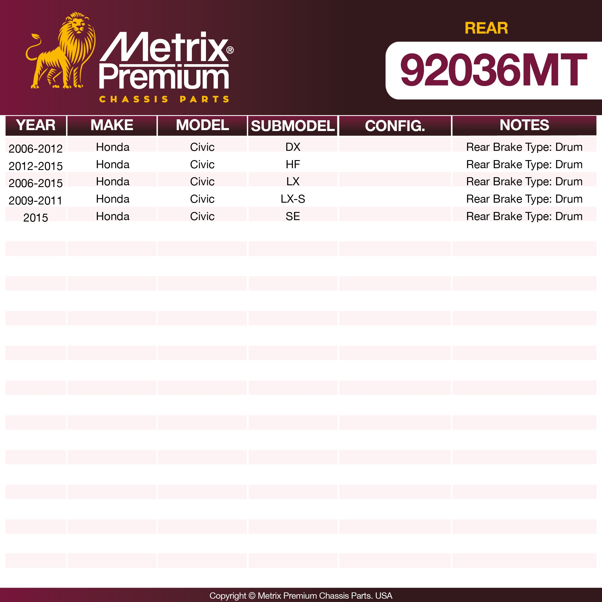 Metrix Premium Chassis Parts <p><strong>WHAT'S IN THE KIT:</strong></p>
<ul>
  <li>2x Rear Brake Drum 9775R</li>
</ul> suspension steering brake parts