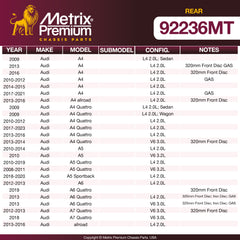Metrix Premium Rear Disc Brake Rotor Kit 92236MT OEM fit spare parts