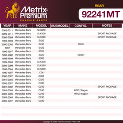 Metrix Premium Rear Disc Brake Rotor Kit 92241MT OEM fit spare parts
