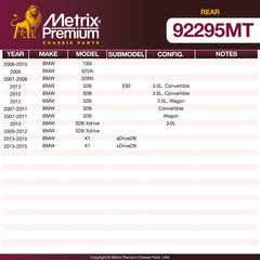 Metrix Premium Rear Disc Brake Rotor Kit 92295MT OEM fit spare parts