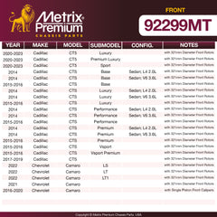 Metrix Premium Front Disc Brake Rotor Kit 92299MT OEM fit spare parts