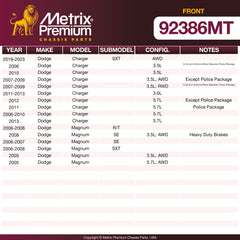 Metrix Premium Front Disc Brake Rotor Kit 92386MT suspension steering brake parts