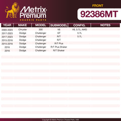 Metrix Premium Front Disc Brake Rotor Kit 92386MT OEM fit spare parts
