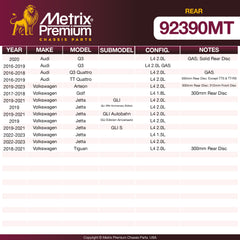 Metrix Premium Rear Disc Brake Rotor Kit 92390MT OEM fit spare parts
