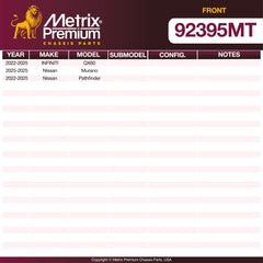 Metrix Premium Front Disc Brake Rotor Kit 92395MT OEM fit spare parts