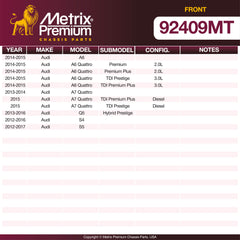 Metrix Premium Front Disc Brake Rotor Kit 92409MT OEM fit spare parts