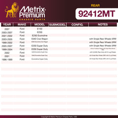 Metrix Premium Rear Disc Brake Rotor Kit 92412MT OEM fit spare parts