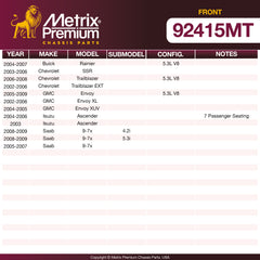 Metrix Premium Front Disc Brake Rotor Kit 92415MT OEM fit spare parts