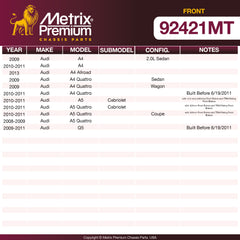 Metrix Premium Front Disc Brake Rotor Kit 92421MT OEM fit spare parts