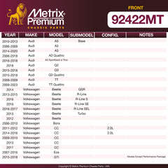 Metrix Premium Front Disc Brake Rotor Kit 92422MT OEM fit spare parts