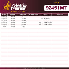 Metrix Premium Front Disc Brake Rotor Kit 92451MT OEM fit spare parts