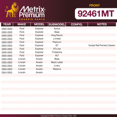Metrix Premium Front Disc Brake Rotor Kit 92461MT OEM fit spare parts