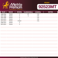 Metrix Premium Front Disc Brake Rotor Kit 92523MT OEM fit spare parts