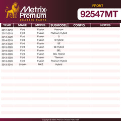 Metrix Premium Front Disc Brake Rotor Kit 92547MT OEM fit spare parts