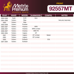 Metrix Premium Front Disc Brake Rotor Kit 92557MT OEM fit spare parts