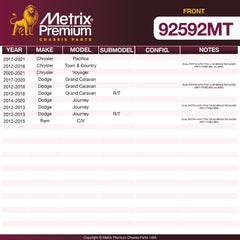Metrix Premium Front Disc Brake Rotor Kit 92592MT OEM fit spare parts