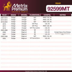 Metrix Premium Rear Disc Brake Rotor Kit 92599MT aftermarket car parts