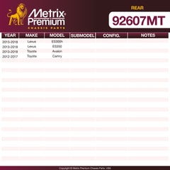 Metrix Premium Rear Disc Brake Rotor Kit 92607MT OEM fit spare parts