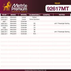 Metrix Premium Rear Disc Brake Rotor Kit 92617MT OEM fit spare parts