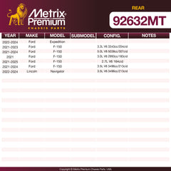 Metrix Premium Rear Disc Brake Rotor Kit 92632MT OEM fit spare parts