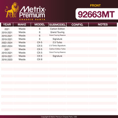 Metrix Premium Front Disc Brake Rotor Kit 92663MT OEM fit spare parts