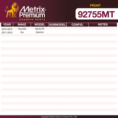 Metrix Premium Front Disc Brake Rotor Kit 92755MT OEM fit spare parts