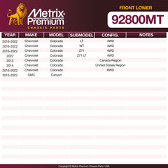 Metrix Premium Front Lower Ball Joint Kit 92800MT OEM fit spare parts