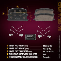 Metrix Premium Front Disc Brake Pad Set 93336MC aftermarket car parts
