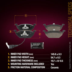 Metrix Premium Front Disc Brake Pad Set 93356MC aftermarket car parts