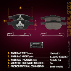 Metrix Premium Front Disc Brake Pad Set 93361MS aftermarket car parts