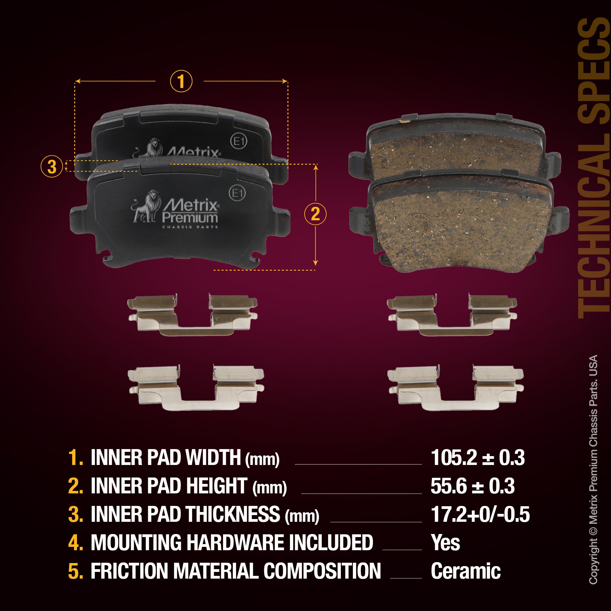 Metrix Premium Front & Rear Brake Pad Kit 95836MT suspension steering brake parts